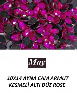 10X14 AYNA CAM ARMUT KESMELİ ALTI DÜZ ROSE