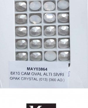 08X10 CAM OVAL ALTI SİVRİ OPAK CRYSTAL (013)