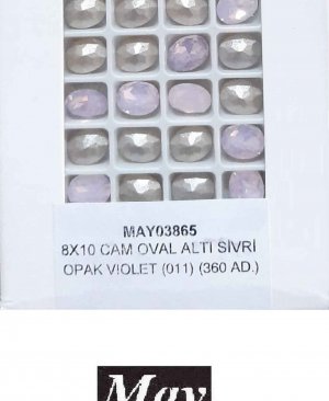 08X10 CAM OVAL ALTI SİVRİ OPAK VIOLET (011)