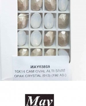 10X14 CAM OVAL ALTI SİVRİ OPAK CRYSTAL (013)