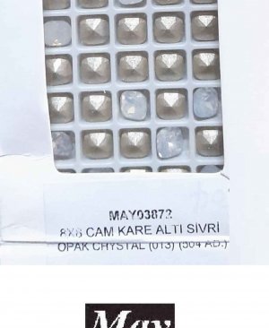 08X08 CAM KARE ALTI SİVRİ OPAK CRYSTAL (013)