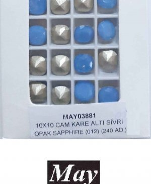 10X10 CAM KARE ALTI SİVRİ OPAK SAPPHIRE (012)