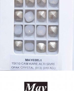 10X10 CAM KARE ALTI SİVRİ OPAK CRYSTAL (013)