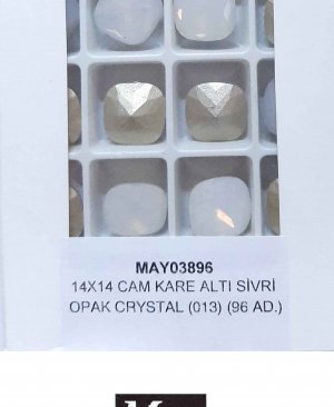 14X14 CAM KARE ALTI SİVRİ OPAK CRYSTAL (013)