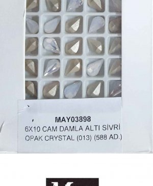 06X10 CAM DAMLA ALTI SİVRİ OPAK BEYAZ CRYSTAL