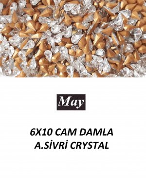 06X10 CAM DAMLA ALTI SİVRİ CRYSTAL