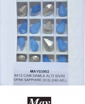 08X13 CAM DAMLA ALTI SİVRİ OPAK SAPPHIRE (012)