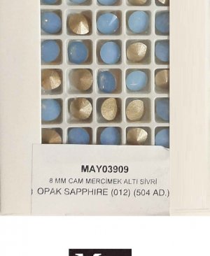 08 MM CAM MERCİMEK ALTI SİVRİ OPAK SAPPHIRE (012)