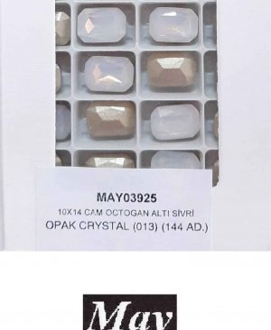 10X14 CAM OCTOGAN ALTI SİVRİ OPAK CRYSTAL (013)