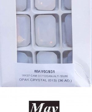 18X27 CAM OCTOGAN ALTI SİVRİ OPAK CRYSTAL (013)