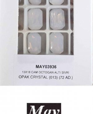 13X18 CAM OCTOGAN ALTI SİVRİ OPAK CRYSTAL (013)