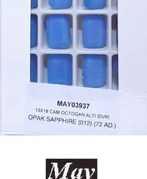 13X18 CAM OCTOGAN ALTI SİVRİ OPAK SAPPHIRE (012)