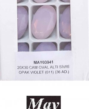 20X30 CAM OVAL ALTI SİVRİ OPAK VIOLET (011)