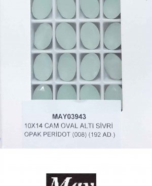 10X14 CAM OVAL ALTI SİVRİ OPAK PERİDOT (008)