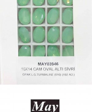 10X14 CAM OVAL ALTI SİVRİ OPAK L.G.TURMALINE (010)