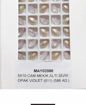 05X10 CAM MEKİK ALTI SİVRİ OPAK VIOLET (011)