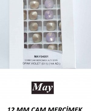 12 MM CAM MERCİMEK ALTI SİVRİ OPAK VIOLET (011)