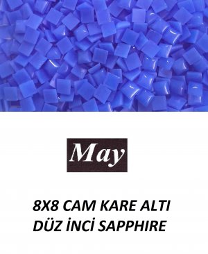 8X8 CAM KARE ALTI DÜZ İNCİ SAPPHIRE