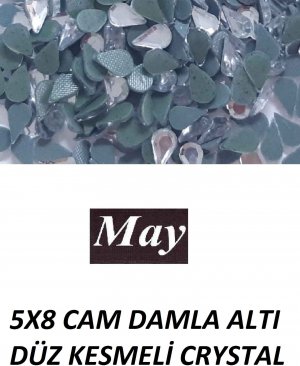 5X8 CAM DAMLA ALTI DÜZ KESMELİ CRYSTAL