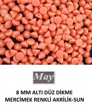 8 MM ALTI DÜZ DİKME MERCİMEK RENKLİ AKRİLİK-SUN