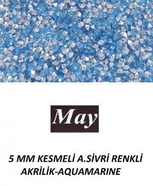 5 MM KESMELİ ALTI SİVRİ RENKLİ AKRİLİK-AQUAMARINE