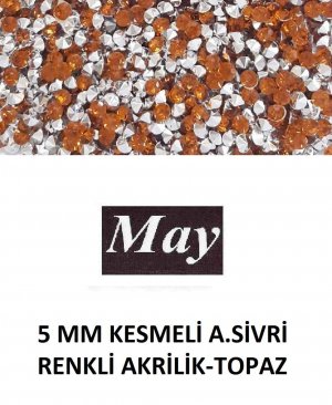 5 MM KESMELİ ALTI SİVRİ RENKLİ AKRİLİK-TOPAZ