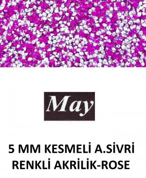 5 MM KESMELİ ALTI SİVRİ RENKLİ AKRİLİK-ROSE