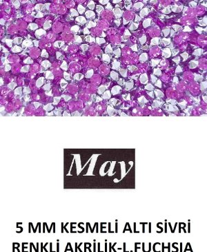 5 MM KESMELİ ALTI SİVRİ RENKLİ AKRİLİK-LIGHT FUCHSIA