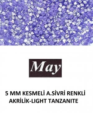 5 MM KESMELİ ALTI SİVRİ RENKLİ AKRİLİK-LIGHT TANZANITE