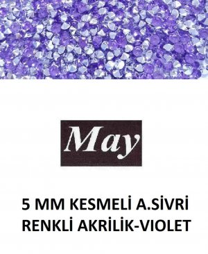 5 MM KESMELİ ALTI SİVRİ RENKLİ AKRİLİK-VIOLET