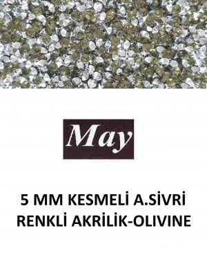 5 MM KESMELİ ALTI SİVRİ RENKLİ AKRİLİK-OLIVINE