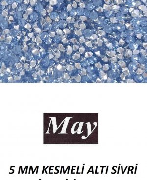 5 MM KESMELİ ALTI SİVRİ RENKLİ AKRİLİK-LIGHT SAPPHIRE