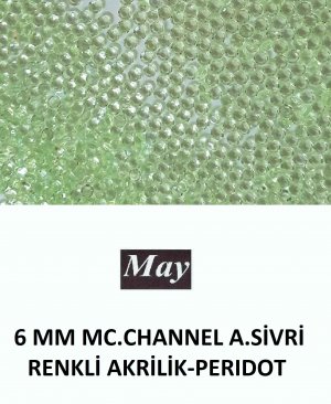 6 MM MC.CHANNEL ALTI SİVRİ RENKLİ AKRİLİK-PERIDOT