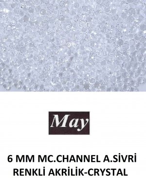 6 MM MC.CHANNEL ALTI SİVRİ RENKLİ AKRİLİK-CRYSTAL