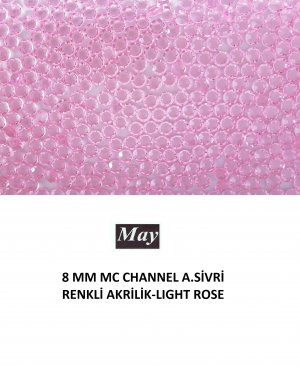 8 MM MC CHANNEL ALTI SİVRİ RENKLİ AKRİLİK-LIGHT ROSE