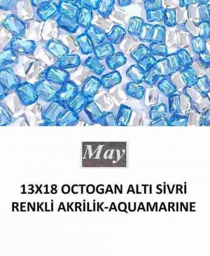 13X18 OCTOGAN ALTI SİVRİ RENKLİ AKRİLİK-AQUAMARINE