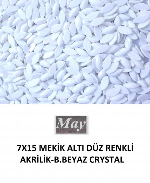 7X15 MEKİK ALTI DÜZ RENKLİ AKRİLİK-B.BEYAZ CRYSTAL