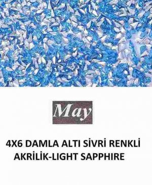 4X6 DAMLA ALTI SİVRİ RENKLİ AKRİLİK-LIGHT SAPPHIRE