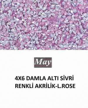 4X6 DAMLA ALTI SİVRİ RENKLİ AKRİLİK-LIGHT ROSE