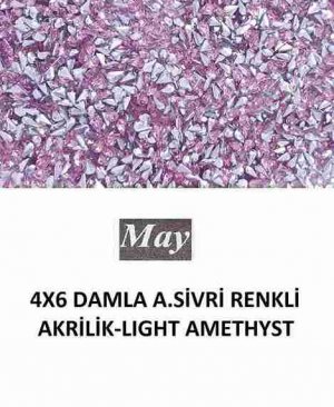 4X6 DAMLA ALTI SİVRİ RENKLİ AKRİLİK-LIGHT AMETHYST