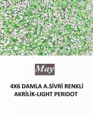 4X6 DAMLA ALTI SİVRİ RENKLİ AKRİLİK-LIGHT PERIDOT