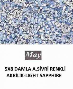 5X8 DAMLA ALTI SİVRİ RENKLİ AKRİLİK-LIGHT SAPPHIRE