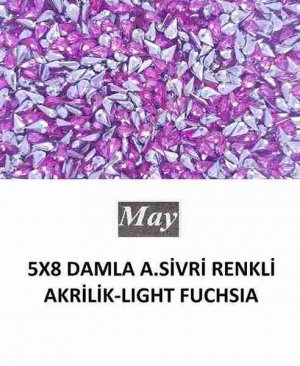 5X8 DAMLA ALTI SİVRİ RENKLİ AKRİLİK-LIGHT FUCHSIA