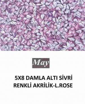 5X8 DAMLA ALTI SİVRİ RENKLİ AKRİLİK-LIGHT ROSE