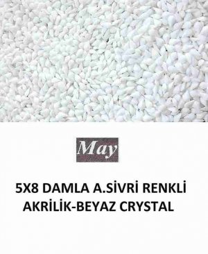 5X8 DAMLA ALTI SİVRİ RENKLİ AKRİLİK-BEYAZ CRYSTAL