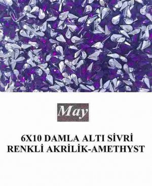 6X10 DAMLA ALTI SİVRİ RENKLİ AKRİLİK-AMETHYST