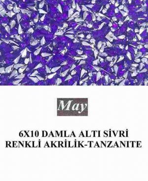 6X10 DAMLA ALTI SİVRİ RENKLİ AKRİLİK-TANZANITE