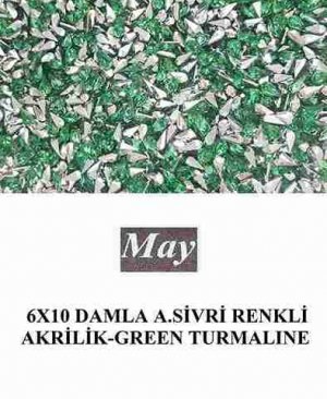 6X10 DAMLA ALTI SİVRİ RENKLİ AKRİLİK-GREEN TURMALINE