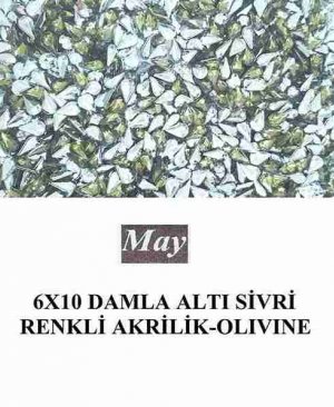 6X10 DAMLA ALTI SİVRİ RENKLİ AKRİLİK-OLIVINE