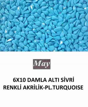 6X10 DAMLA ALTI SİVRİ RENKLİ AKRİLİK-PL.TURQUOISE